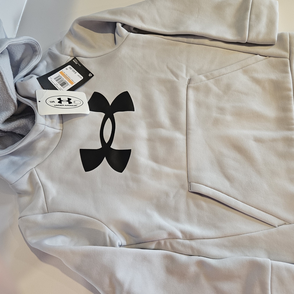 Boys Under Armour Gray Hoodie with Black Logo